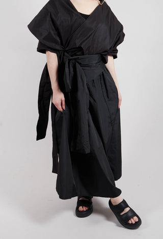 Tie Belted Skirt in Black