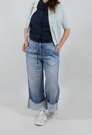 Rundu Up Pants in Blue Denim