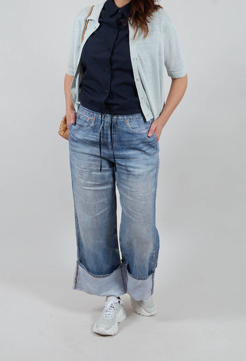 Rundu Up Pants in Blue Denim
