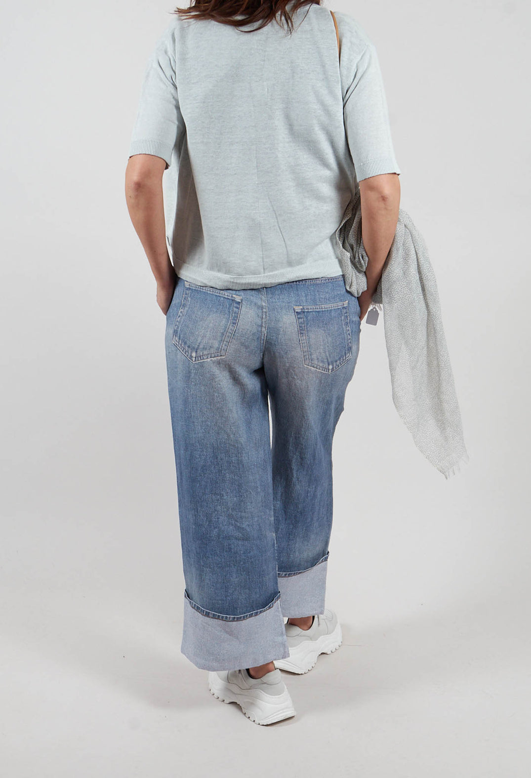 Rundu Up Pants in Blue Denim