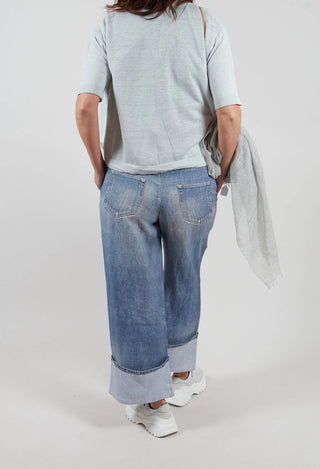 Rundu Up Pants in Blue Denim