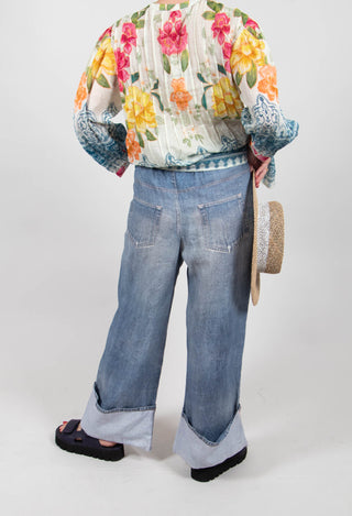 Rundu Up Pants in Blue Denim