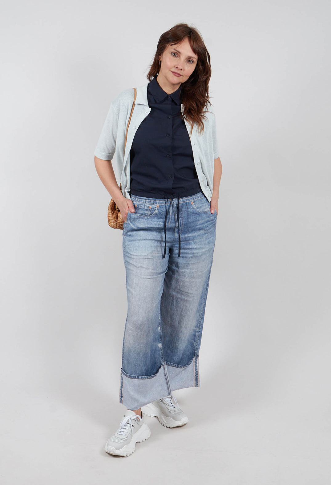 Rundu Up Pants in Blue Denim