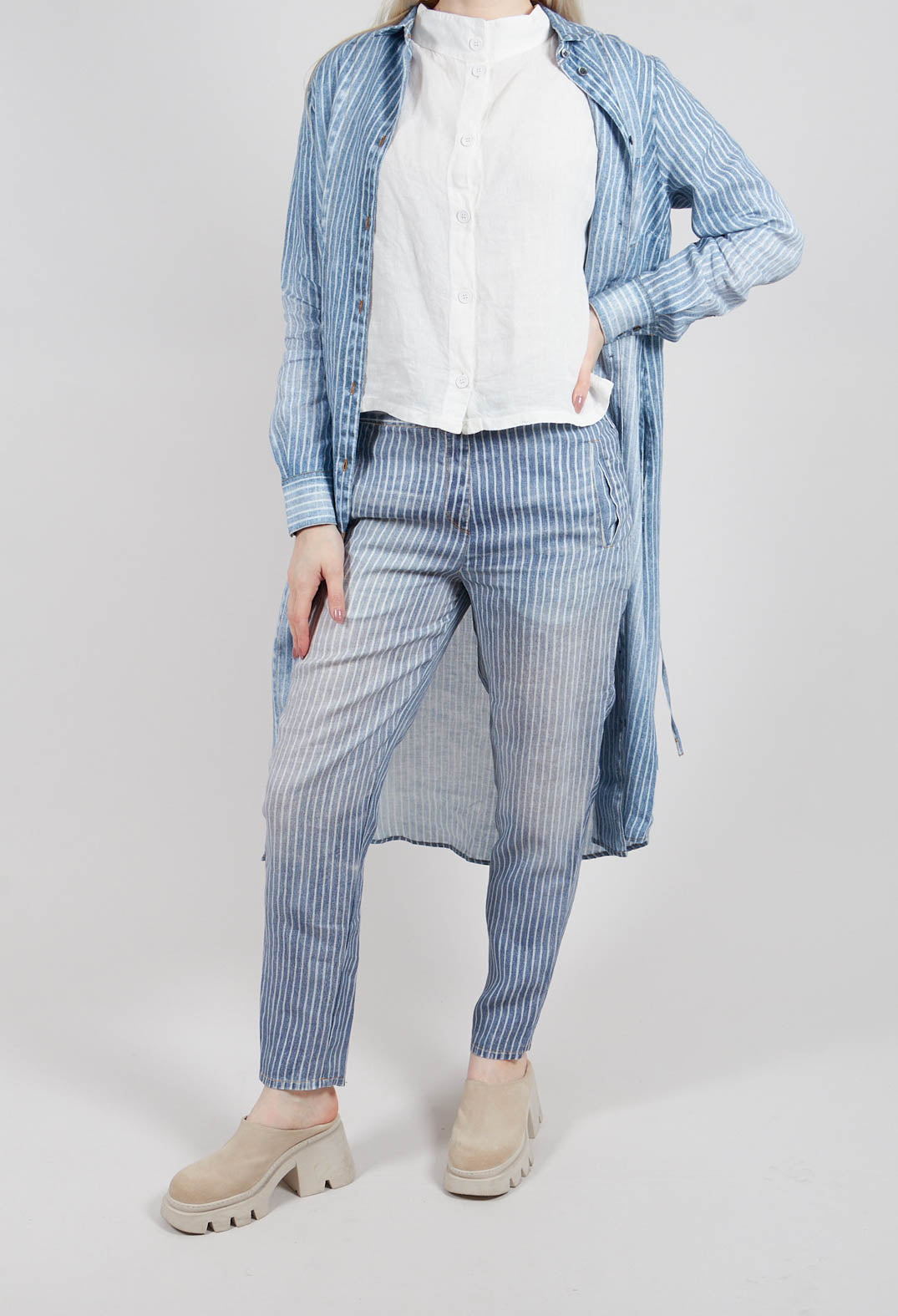 Long Geishan Pants in Denim/Undyed