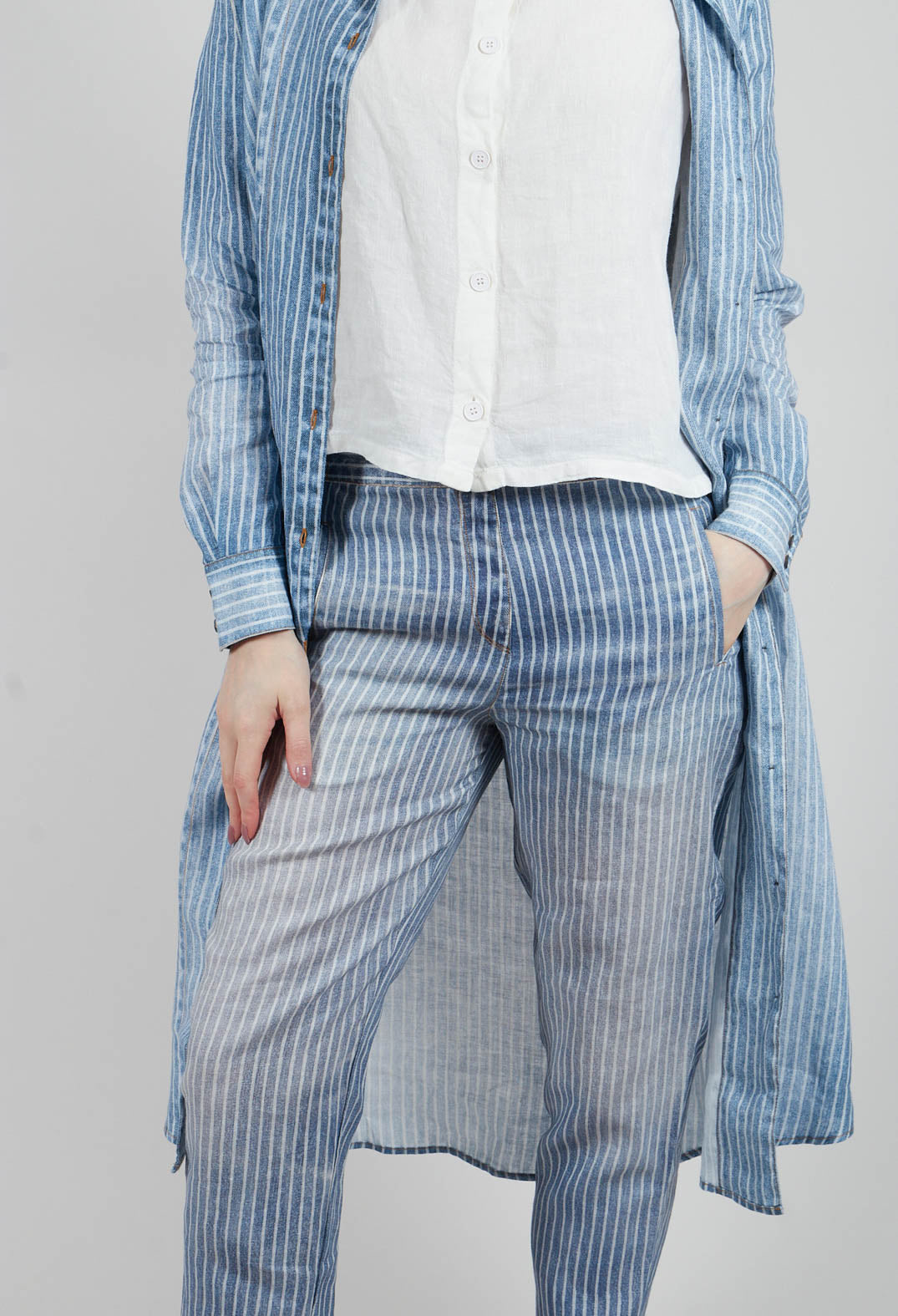 Long Geishan Pants in Denim/Undyed