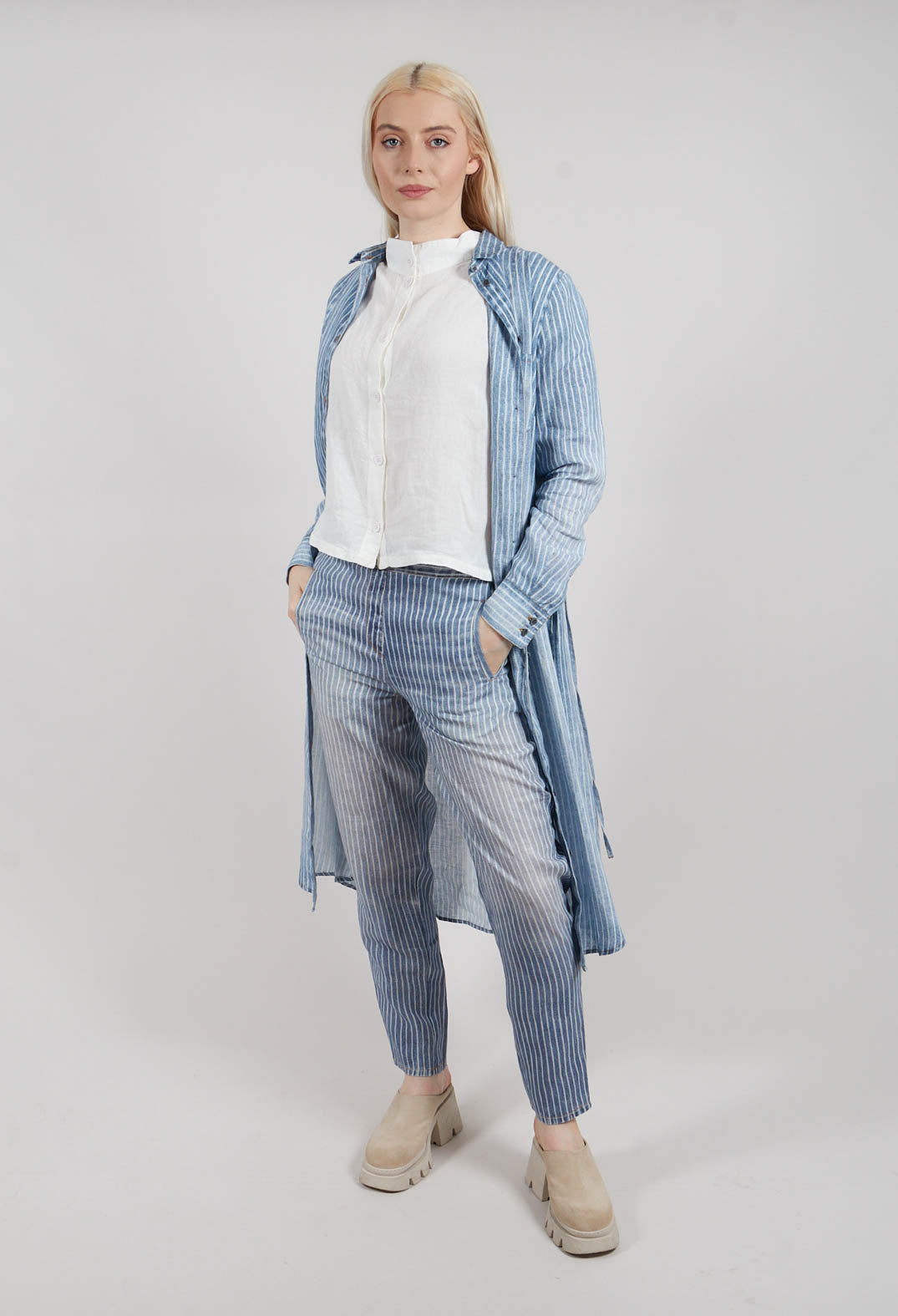 Long Geishan Pants in Denim/Undyed