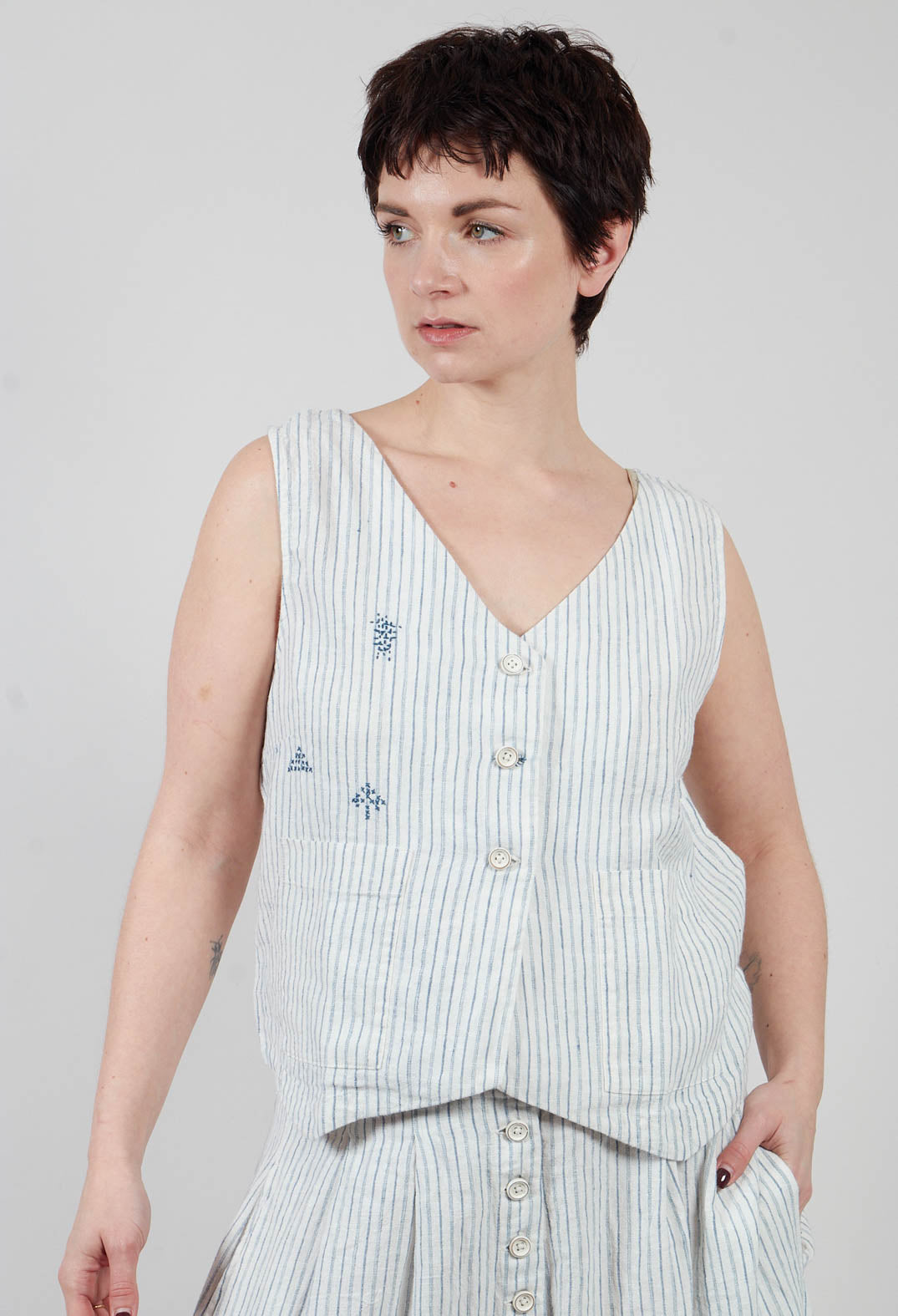 Pomona Waistcoat in Striped