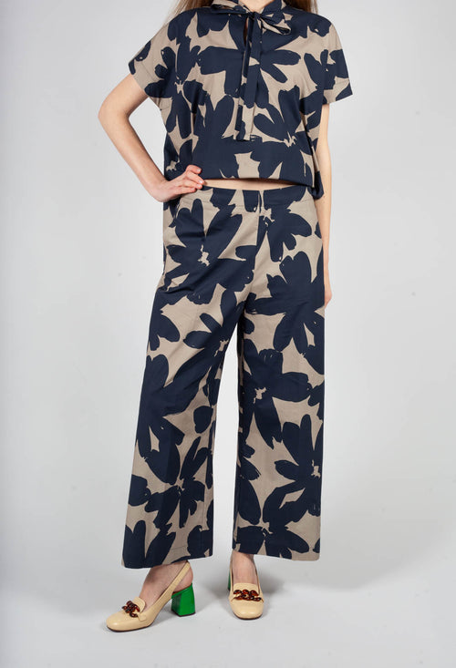 Straight Leg Trousers in Stampa Corda and Comet