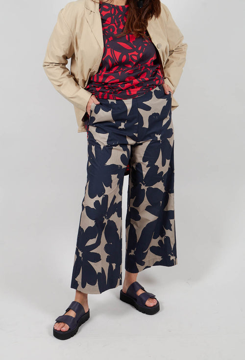 Straight Leg Trousers in Stampa Corda and Comet
