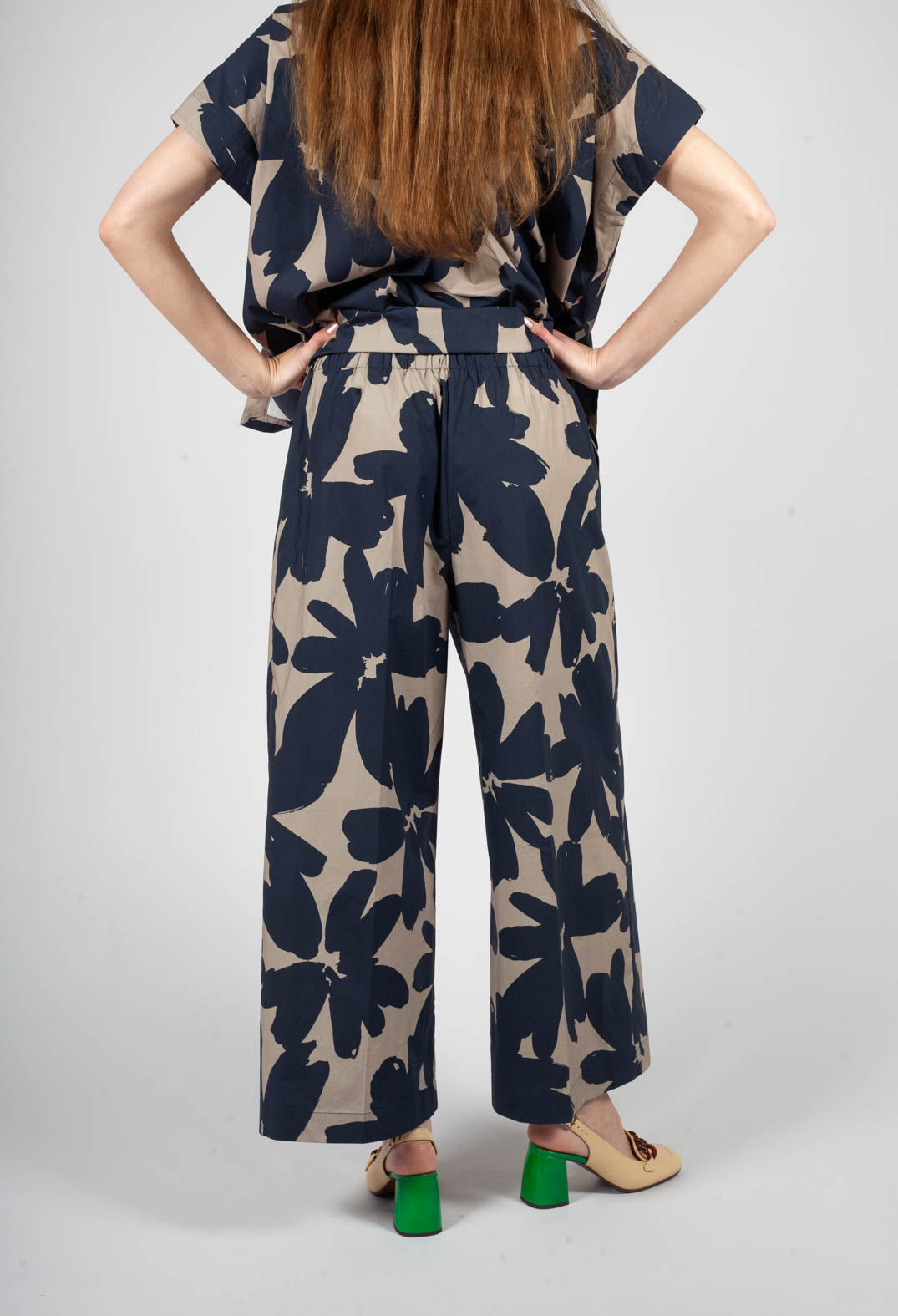 Straight Leg Trousers in Stampa Corda and Comet