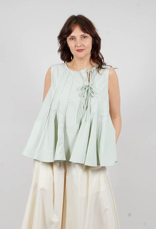 Pleated Tie Top in Menta