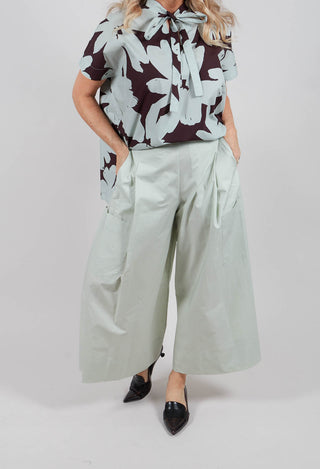 Wide Leg Trousers in Menta