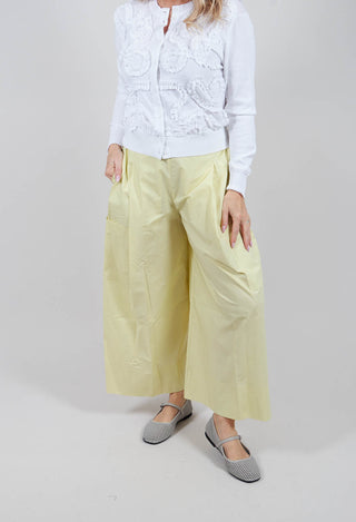 Wide Leg Trousers in Sunny Lime