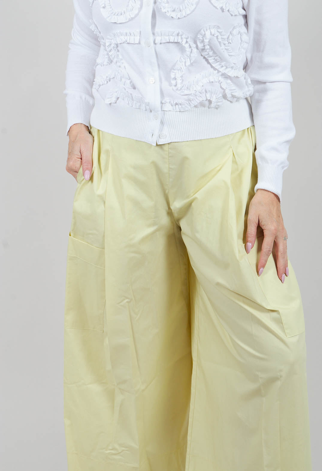 Wide Leg Trousers in Sunny Lime