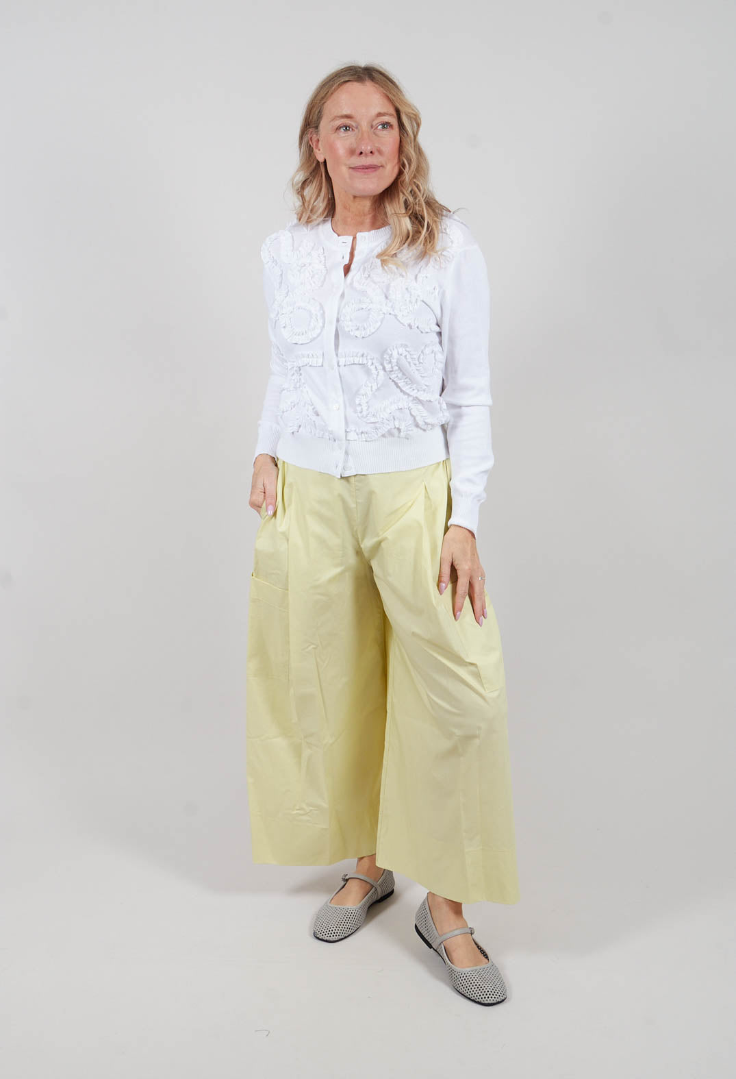 Wide Leg Trousers in Sunny Lime