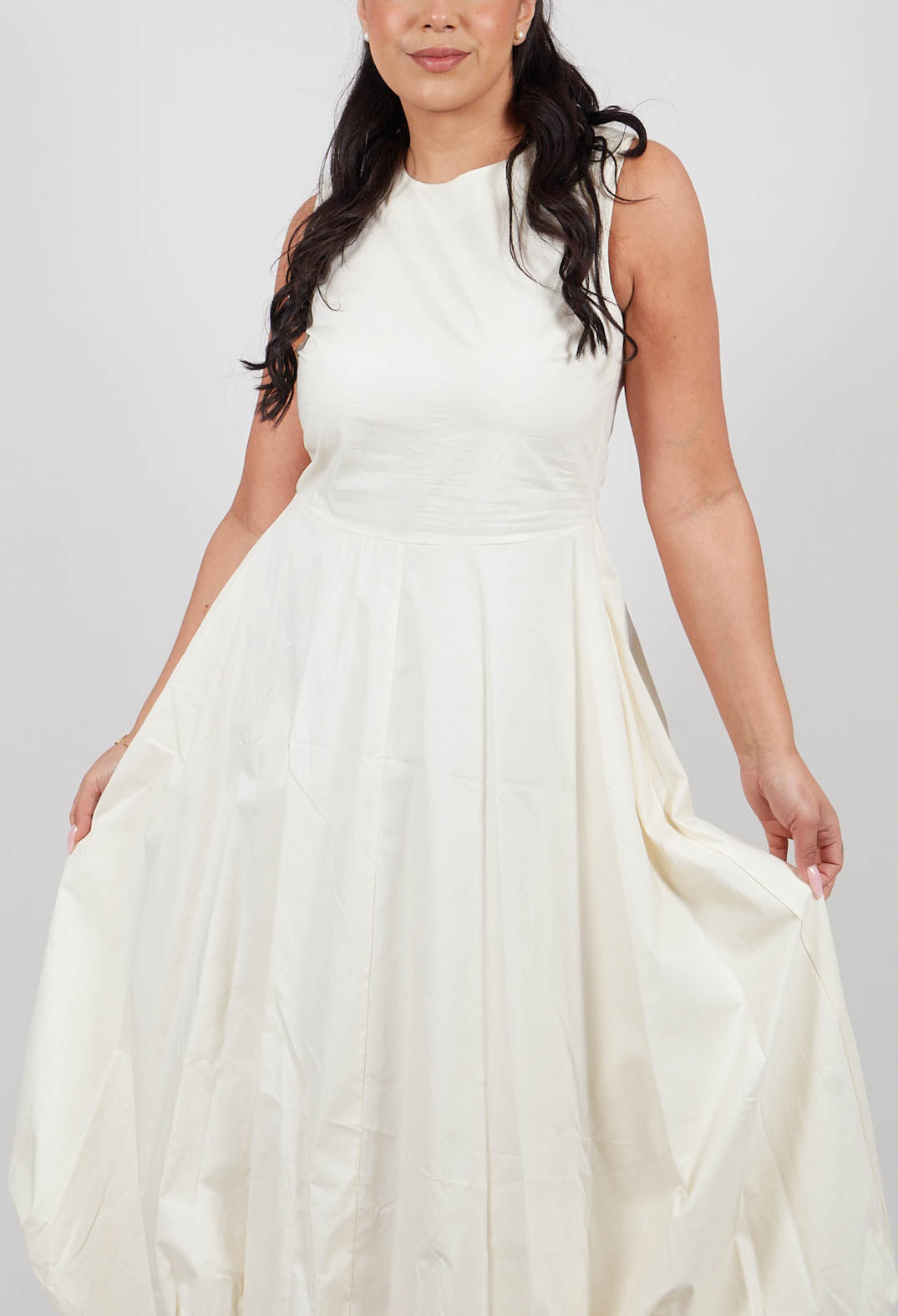 Bubble Hem Midaxi Dress in Anise