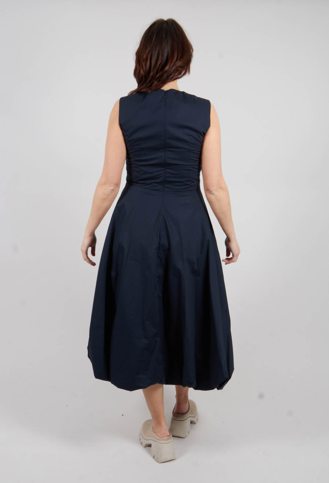 Midi Bubble Hem Dress in Comet