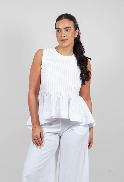 Pleated Top in Off White