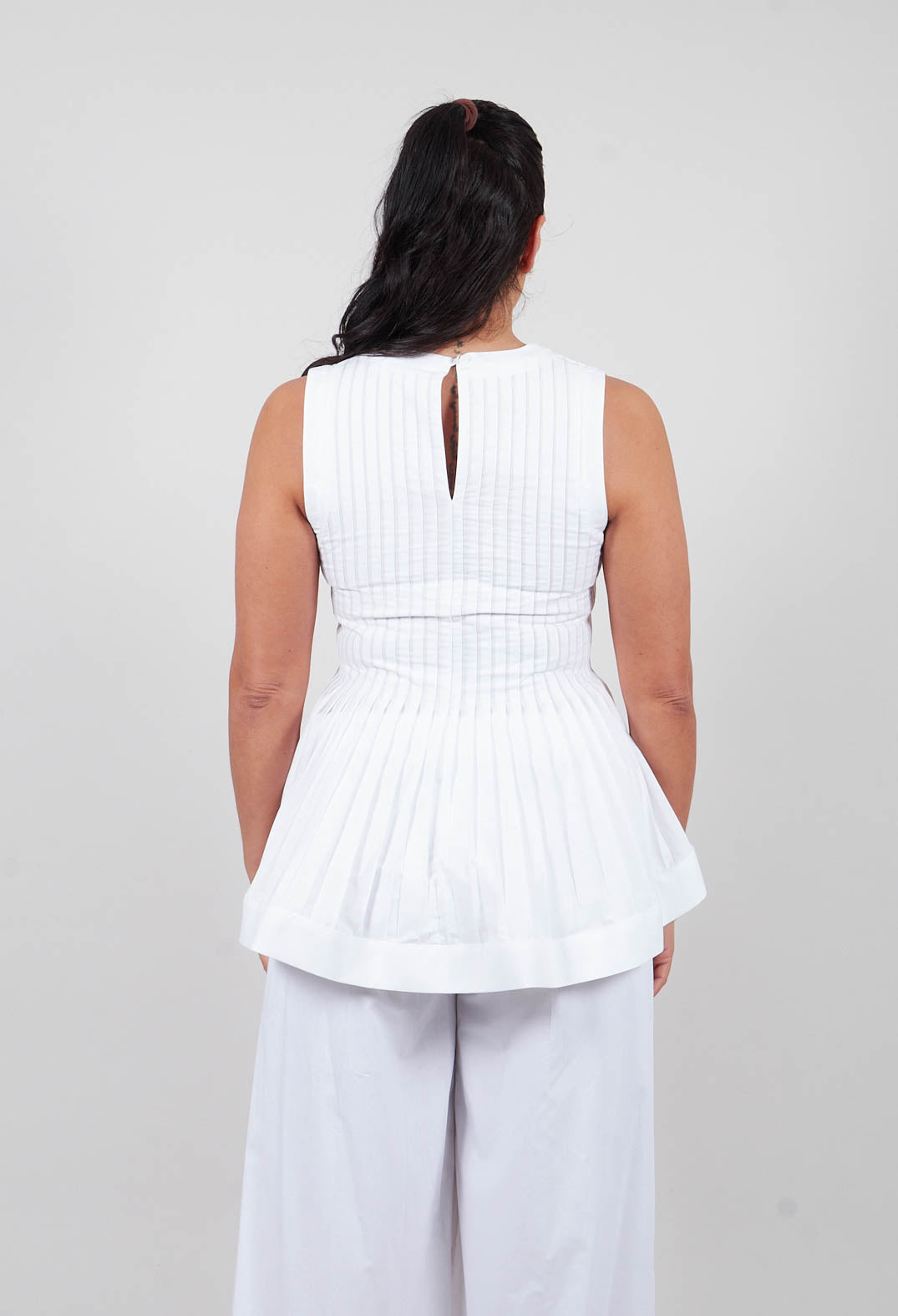 Pleated Top in Off White