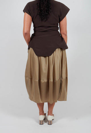 Pull On Midi Skirt in Beige