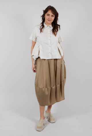 Pull On Midi Skirt in Beige