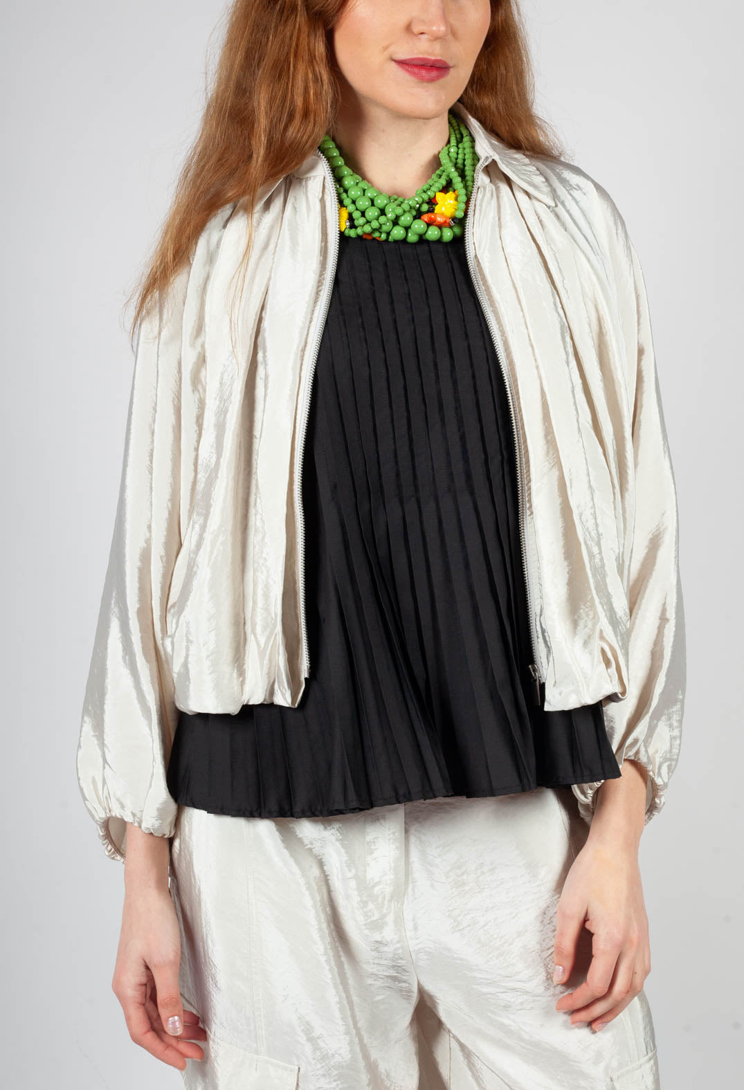 Bomber Jacket in Oyster