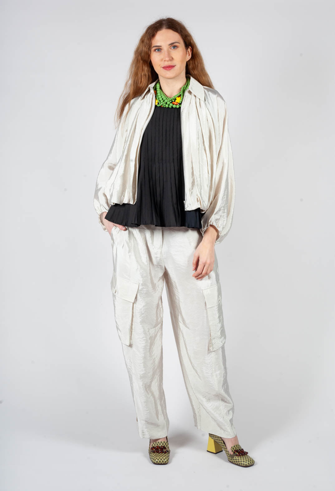 Bomber Jacket in Oyster