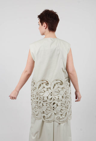 Lace Trim Shirt in Fog