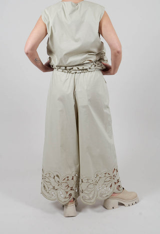Lace Hem Trousers in Fog