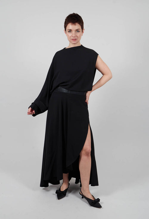 One Sleeve Dress in Nero