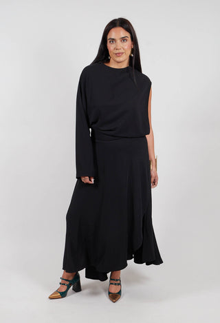 One Sleeve Dress in Nero