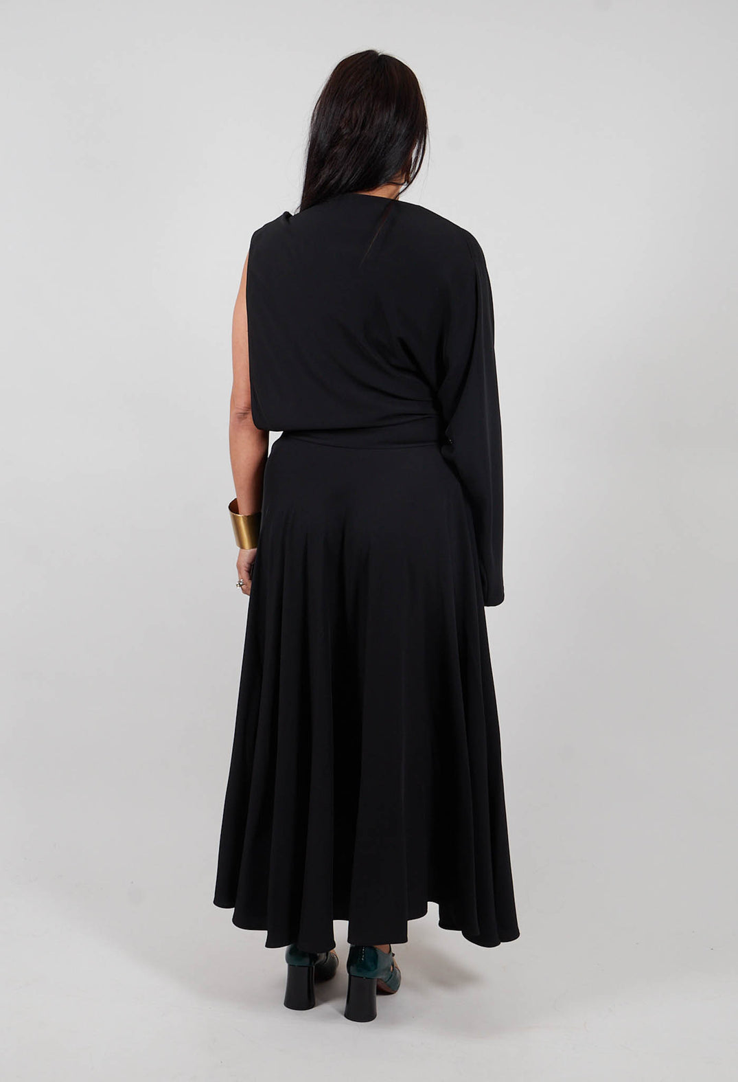One Sleeve Dress in Nero