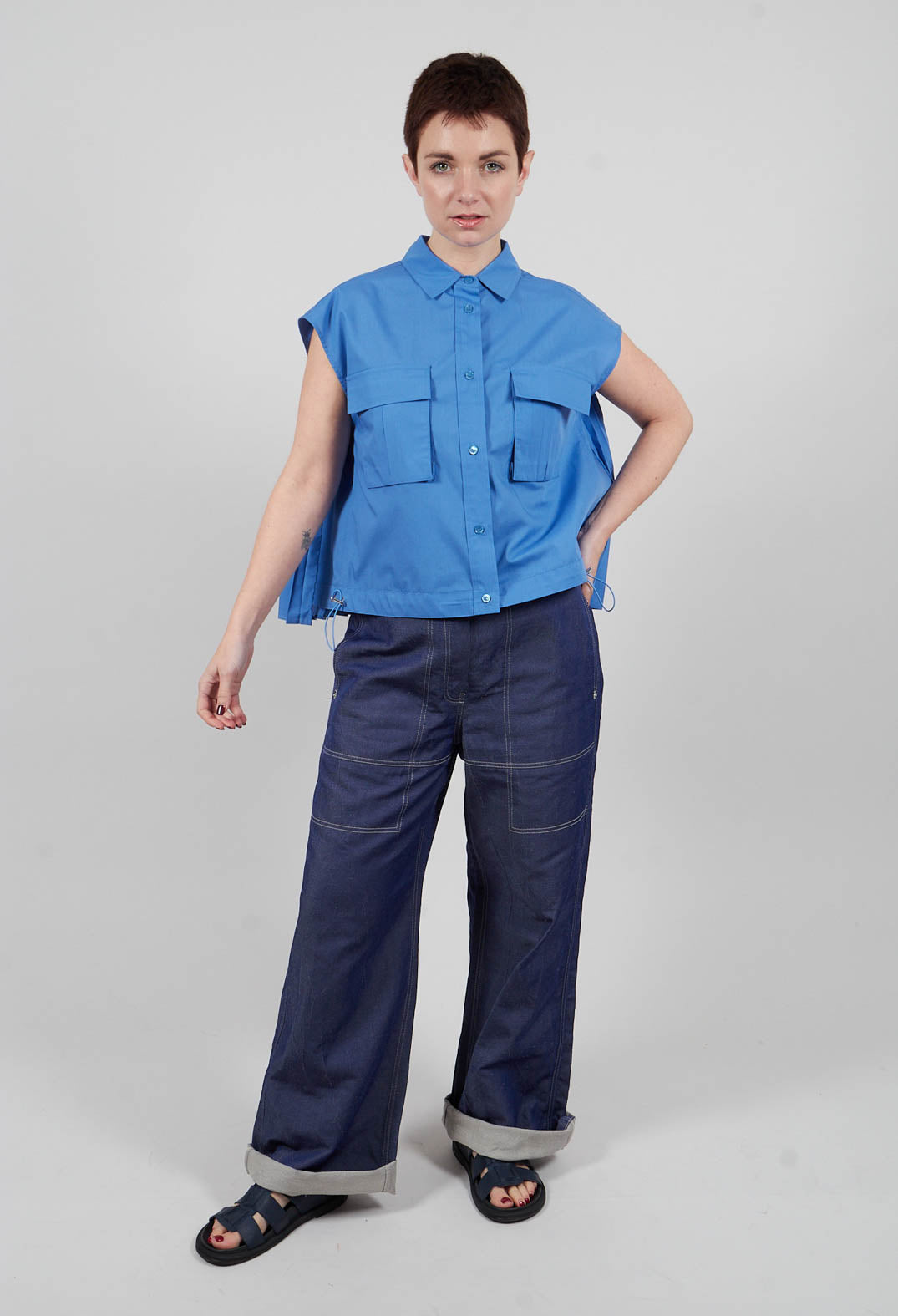 Pocket Front Shirt in Pacific