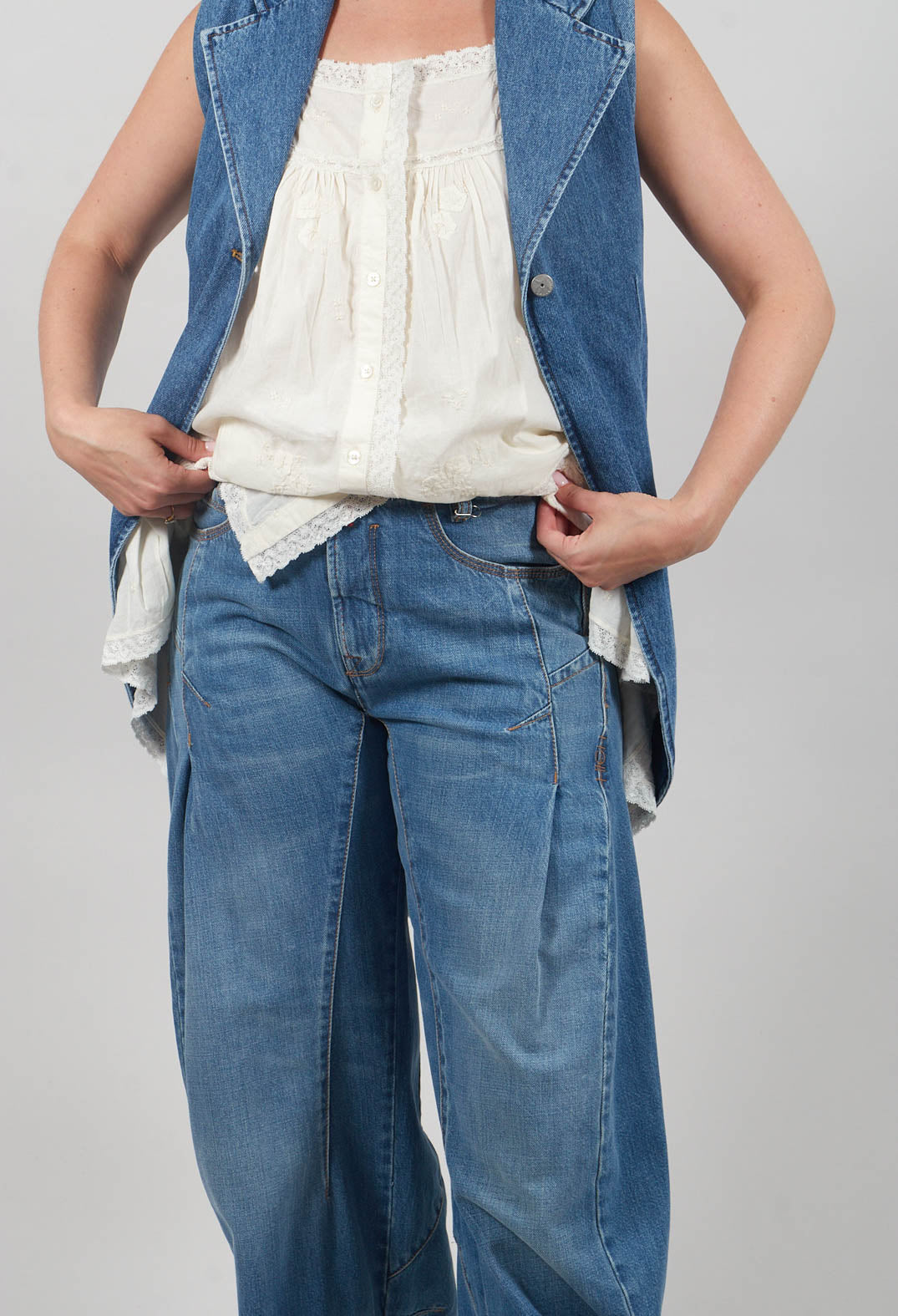 Cheer Up Trousers in Denim