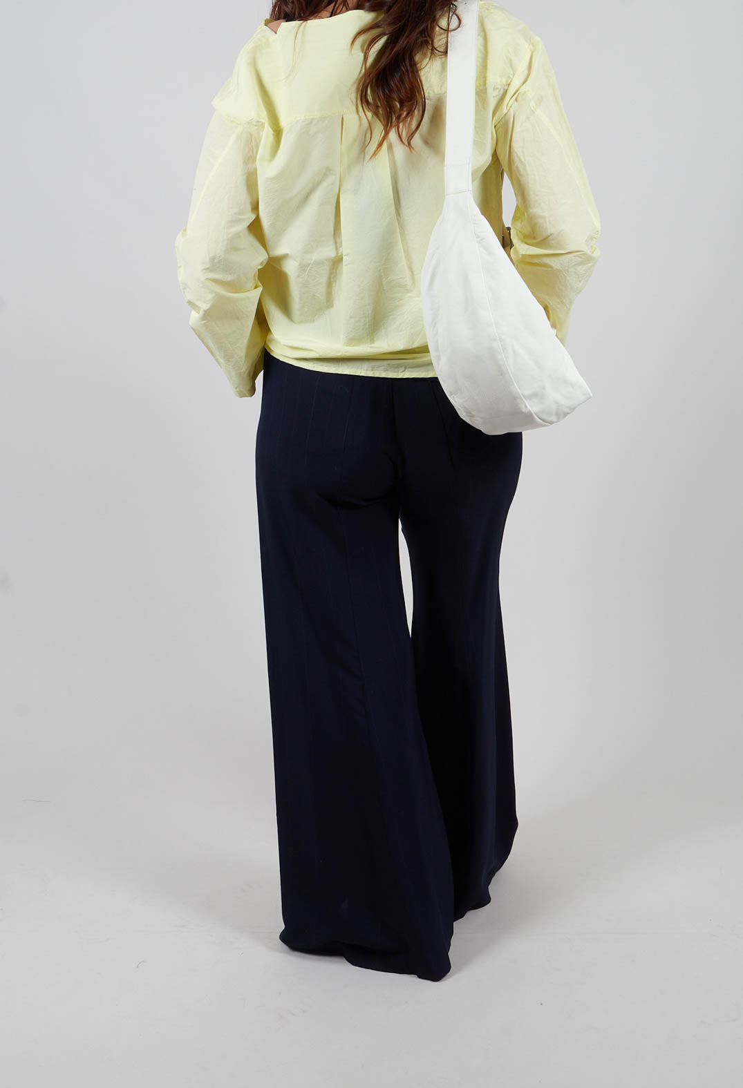 Caught Out Trousers in Dark Blue Pinstripe