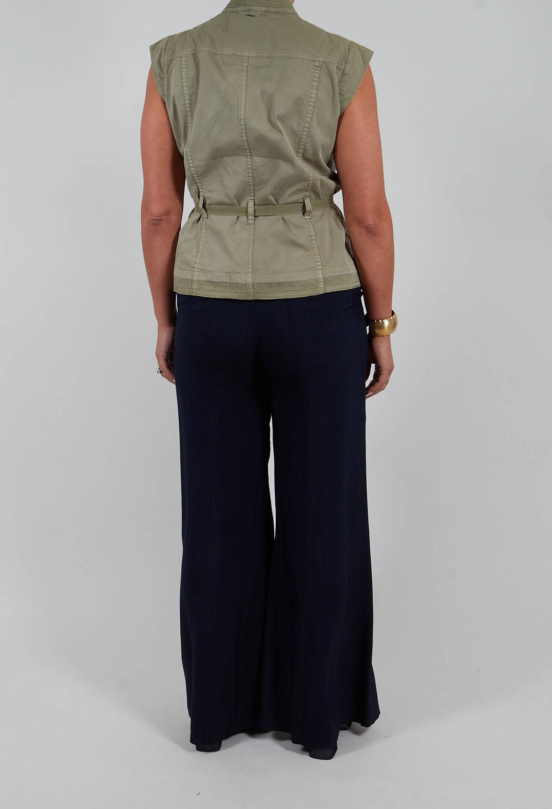Caught Out Trousers in Dark Blue Pinstripe