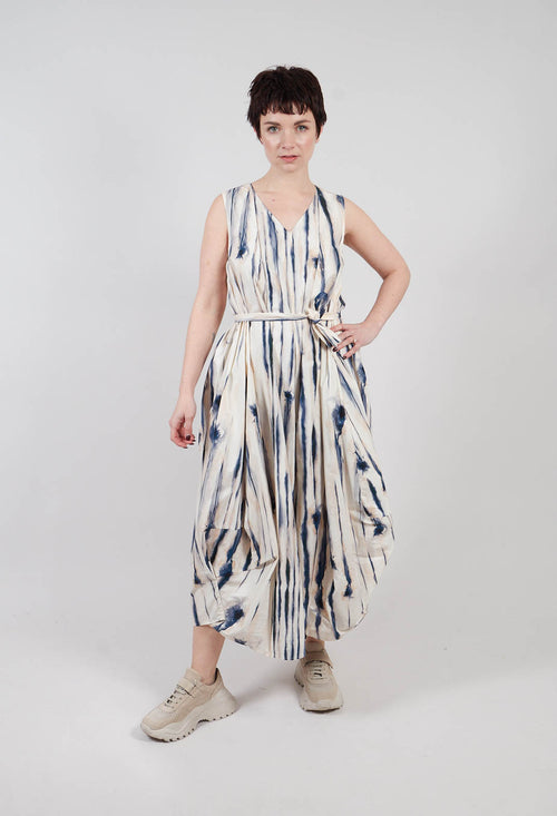 Smolder Dress in Beige and Blue