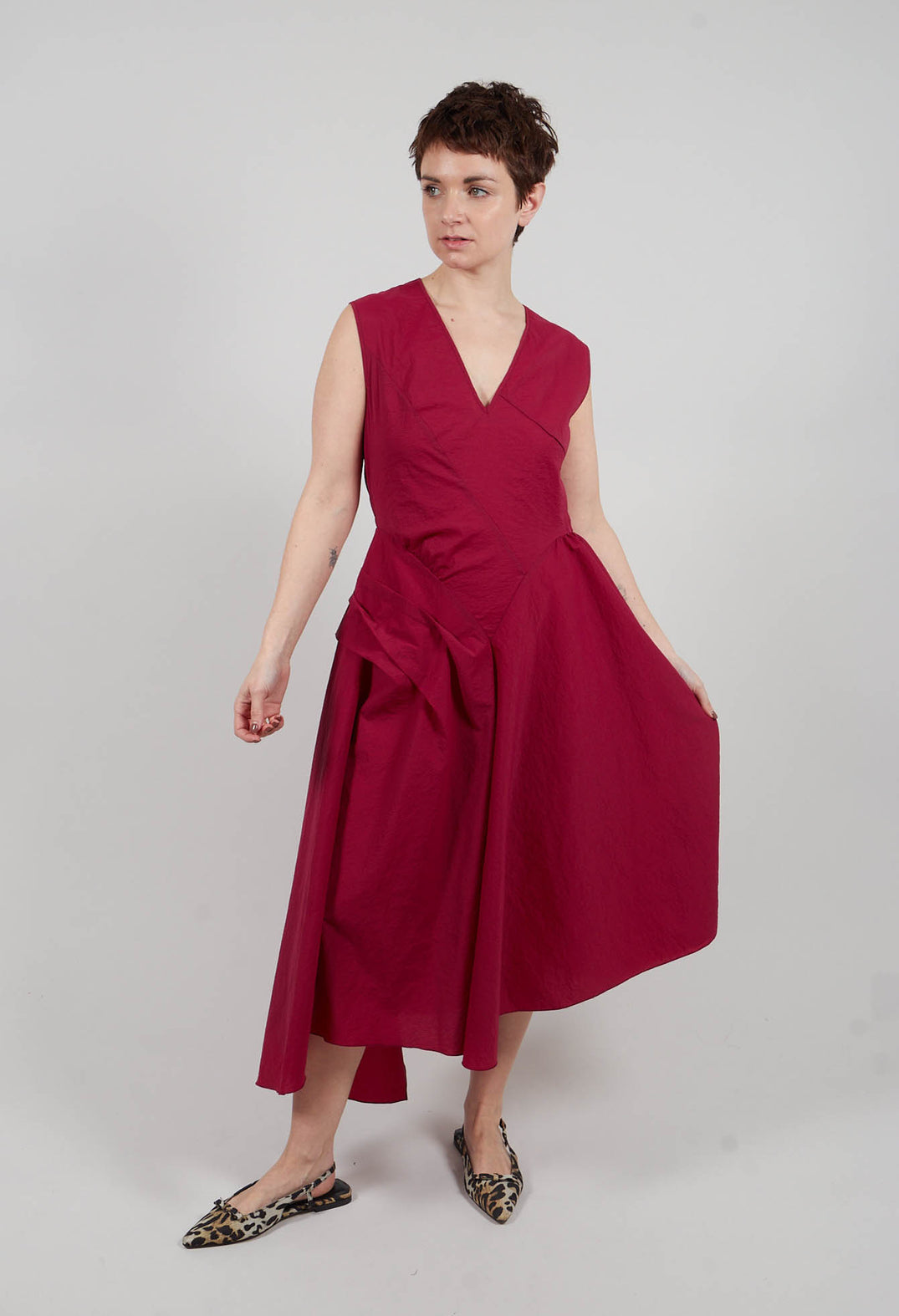 Grammar Dress in Red Sangria