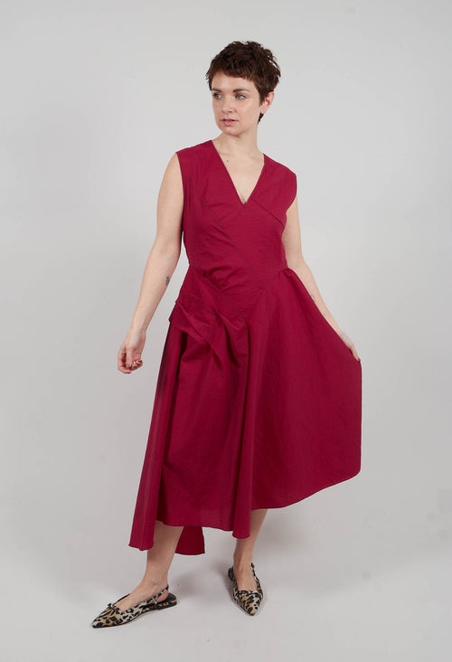 Grammar Dress in Red Sangria