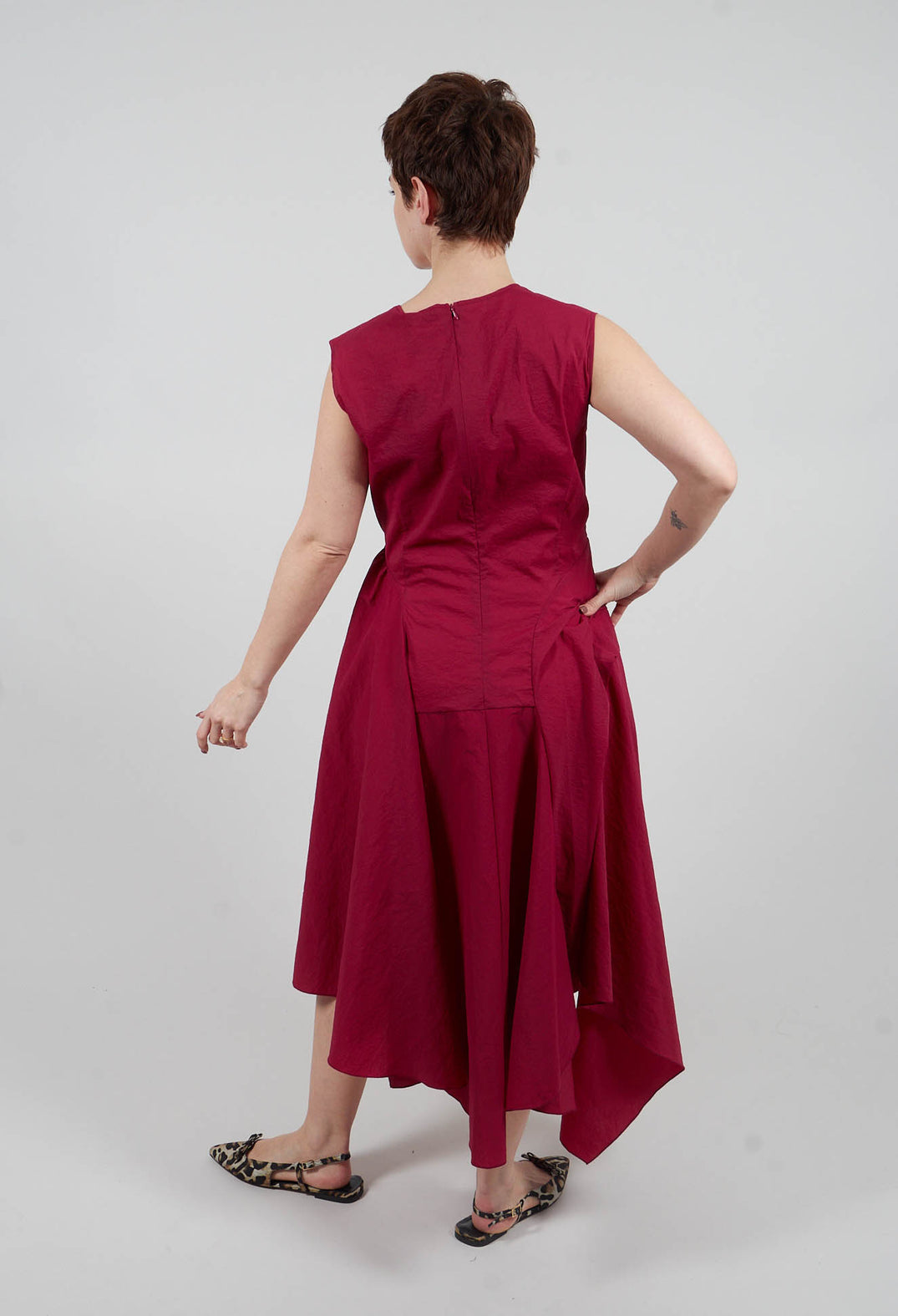 Grammar Dress in Red Sangria