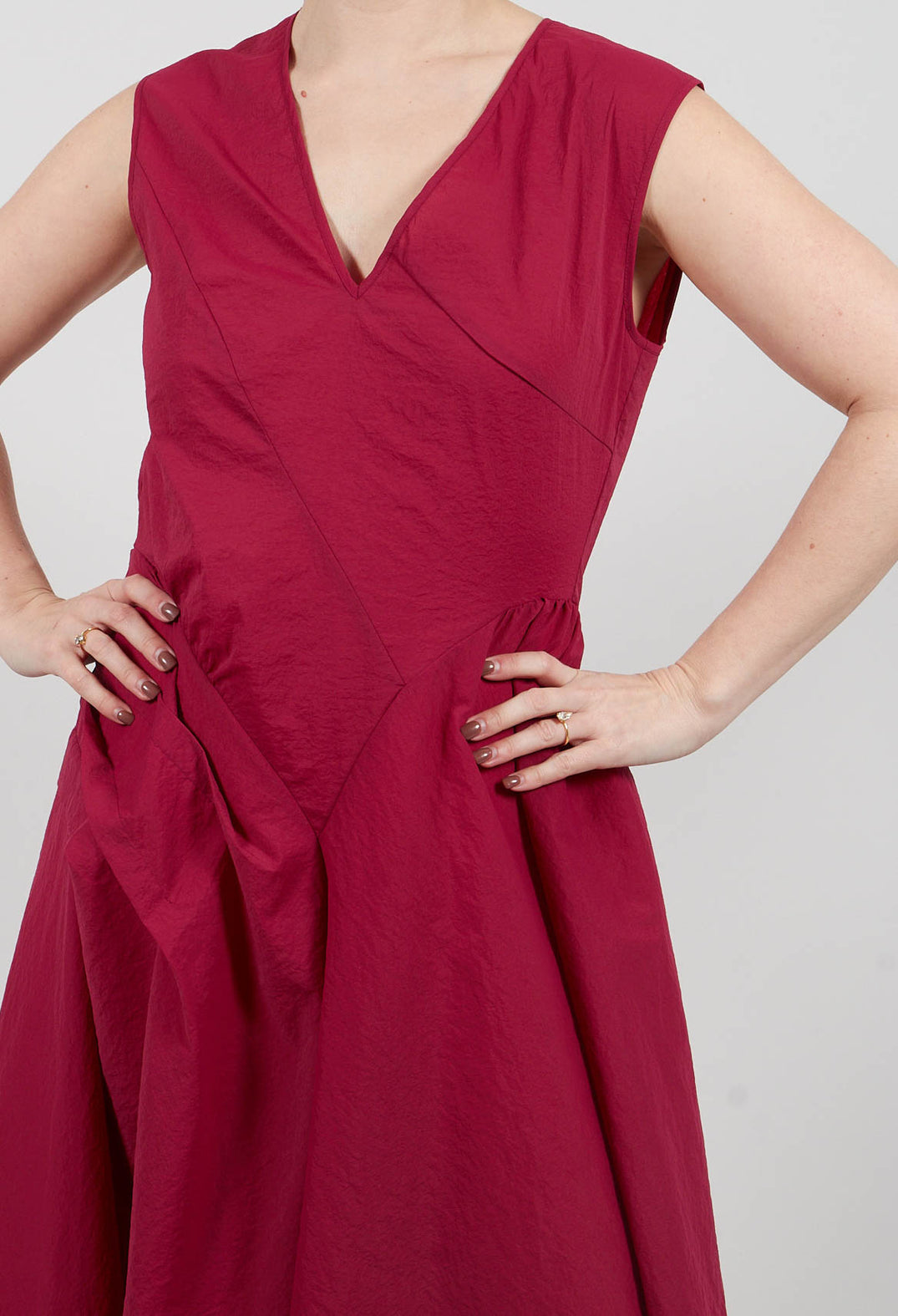 Grammar Dress in Red Sangria