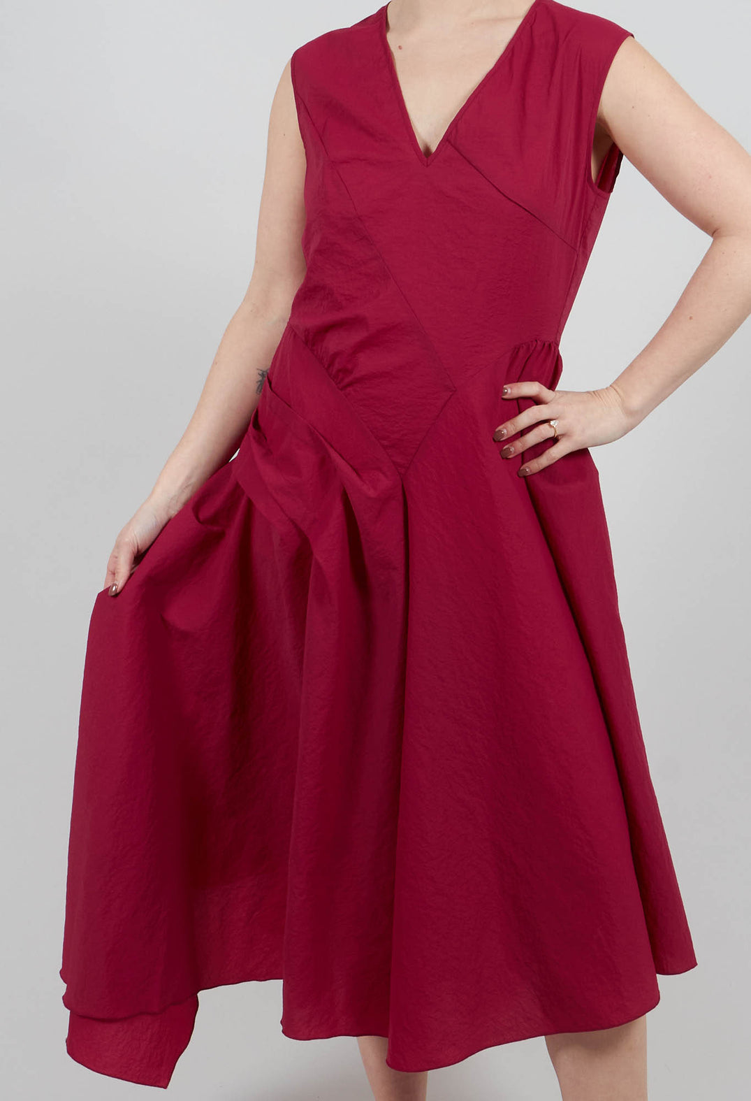 Grammar Dress in Red Sangria