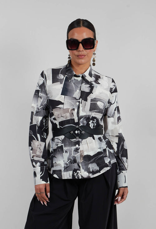 Hadron Shirt in Black Print