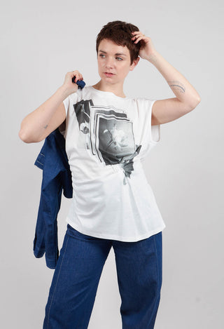 Symbol Jersey Top in White