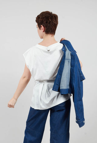 Symbol Jersey Top in White