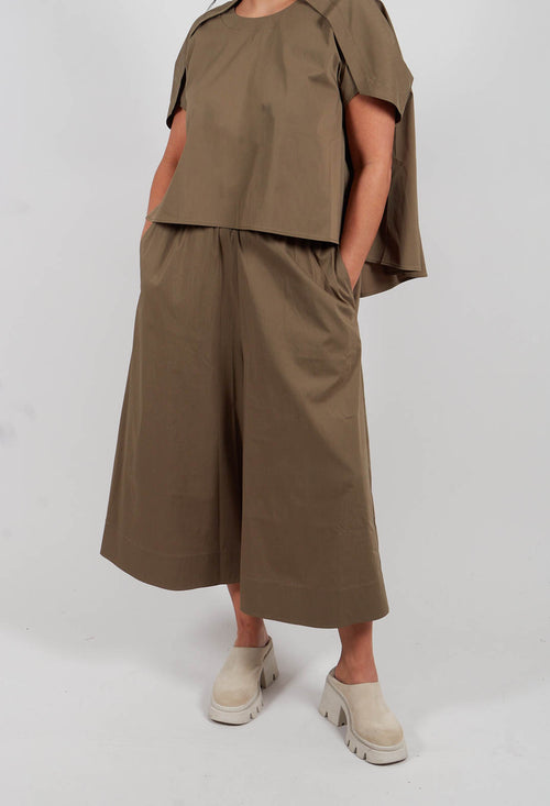 Pant Skirt in Dark Khaki