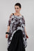 Aysmmetrical T-Shirt in Printed Tulle Stretch White