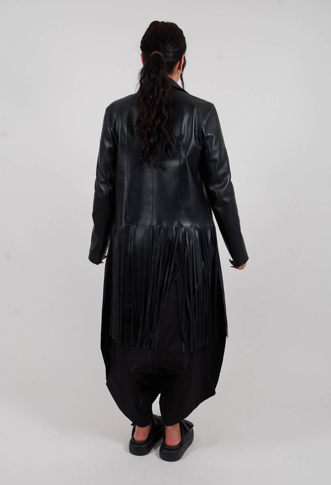 Leather Blazer in Double Black