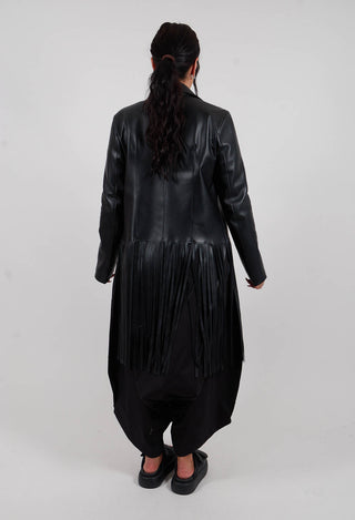 Leather Blazer in Double Black