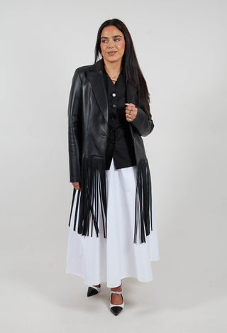 Leather Blazer in Double Black